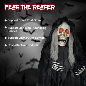 Nuevas decoraciones brillantes LED aterradoras de Halloween para fiestas, ojos luminosos, accesorios de esqueleto fantasma - Product Image 5