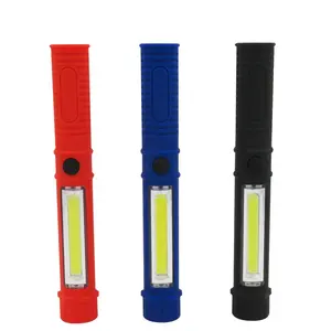 Plastic super bright work inspection led torch light mini multifunction cob pen clip light