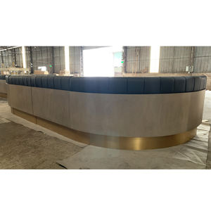 Yeni tasarım ticari lüks deri ahşap çok tarzı Cafe otel lobisinde kullanımı restoran kabini yemek seti - Product Image 5