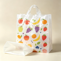 Sac de courses alimentaire en plastique, poignée intégrée, qualité alimentaire PE, plusieurs spécifications au choix