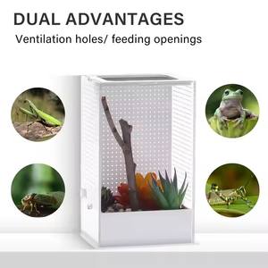 Caja de alimentación de cría de acrílico transparente para pequeños reptiles insectos <span class=keywords><strong>Mantis</strong></span> arañas tarántula terrario jaula característica transpirable - Product Image 6