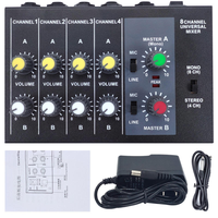 Mini-mixeur audio 8 canaux pour microphones, amplificateur de son pour karaoké et petits instruments