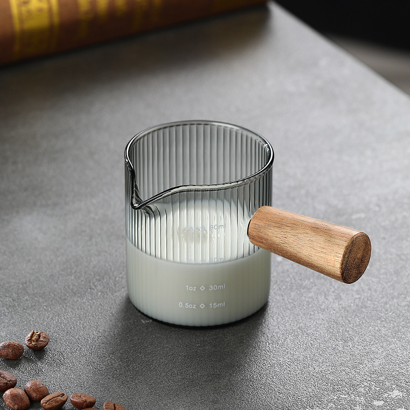 grigio - 90ml rotondo verticale a bocca singola in acacia