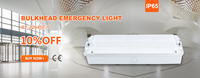 Lumière de secours encastrée pour cloison étanche IP65 3W 6W LED Mur/Plafond Montage encastré avec éclairage de secours de 3 heures