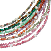 Collier ras du cou délicat en perles de cristal facettées et perles d'eau douce de 2 mm, bijoux fantaisie bohème coquette, cadeau pour elle