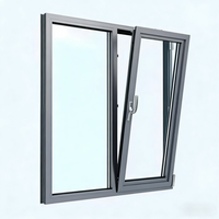 Ventana Abatible de Aleación de Aluminio Resistente a Impactos de Huracanes, Vidrio Templado, Malla de Acero Inoxidable, Certificación Energy Star