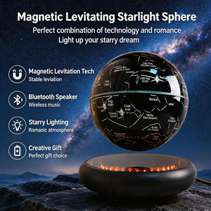 HCNT Speaker Night Light Magnetic <b>Levitating</b> Starry Globe <b>Lamp</b> 16 Colors Gradient Base 16 Colors Change for Globe 360° Rotation - Product Image 6