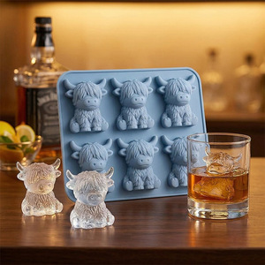 Mini moule à glaçons 3D en silicone Yak et vache des Highlands - Product Image 3