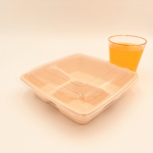 Gran oferta, caja Bento reciclable, a prueba de aceite al agua, caña de azúcar, pulpa de bagazo, PET, contenedor de comida rápida de alta calidad, <span class=keywords><strong>Sushi</strong></span> para llevar UV - Product Image 3