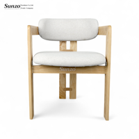 Nouvelle chaise de salle à manger en bois de style moderne et luxueux pour restaurant, rembourrée en cuir PU pour la décoration