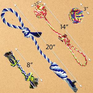 Stock top seller <span class=keywords><strong>chiot</strong></span> chien animal corde jouets ensemble de 4 chien remorqueur corde - Product Image 2