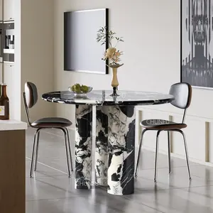 इतालवी न्यूनतम संगमरमर प्लिंथ सोफा सेट फर्नीचर लिविंग रूम डाइनिंग टेबल सेट रसोई फर्नीचर काला संगमरमर डाइनिंग टेबल