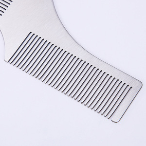 Peine para barba de acero inoxidable Playboy de doble cara para peinar y afeitar el cabello de los hombres, diseño con estampado de estrellas - Product Image 4