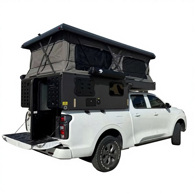 Outdoor Camping Hard Shell Roof Top Tent Aluminum Pop-Up Truck Camper for F150 Tacoma