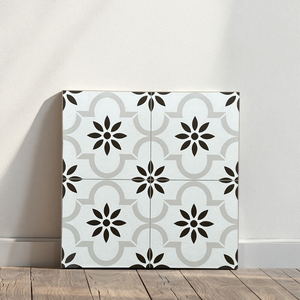 Piastrelle per pavimenti <span class=keywords><strong>e</strong></span> pareti geometriche antiscivolo in gres porcellanato moderno in <span class=keywords><strong>bianco</strong></span> <span class=keywords><strong>e</strong></span> nero 400x400 - Product Image 2