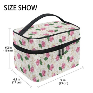 Custom MOQ 2pcs Pouch Luxury Beauty <b>Makeup</b> Bag Zipper Cosmetic <b>Case</b> Storage Handle Organizer Cosmetic Bags for Travel - Product Image 2