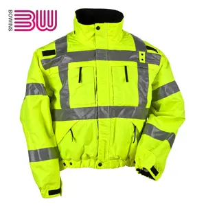 Jaket Parka Pria Antiair, Pakaian Keselamatan Reflektif, Jaket Parka Pria, Pakaian Kerja Musim Dingin, Anti Air, Hi Vis