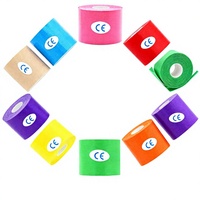 Bande de kinésiologie en coton standard bleu rose foncé pour le soutien de la cheville, le taping musculaire, la protection du pied/du poignet et l'aide à l'étirement sportif
