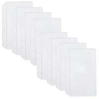 FB TK vente chaude 8 pièces poches pour cartes transparentes pour taille A7 avec 6 trous reliure pour ordinateur portable à 6 anneaux sacs à feuilles mobiles
