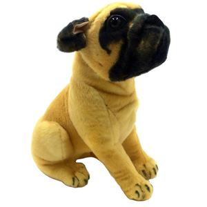 D954 venta al por mayor personalizado ODM OEM sentado perro grande animal de peluche CPSIA peluche Pug piel sintética vívida perro flexible juguetes de peluche Pug de peluche - Product Image 1