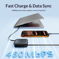 Cable de Carga Súper Rápida de 240W, Cable de Datos Retráctil Dual Tipo-C a Tipo-C para iPhone 17, Laptop y Samsung