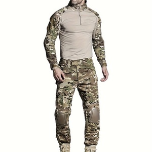 Camiseta Deportiva de Manga Larga para Hombre, Corte Ajustado, Estilo Camuflaje, para Entrenamiento al Aire Libre, con Bloques de Color, Media Cremallera y Bolsillos - Product Image 4