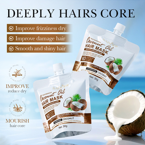 Mascarilla Capilar Nutritiva con Aceite de Coco SADOER 30g, Control de Grasa, Suavizante, Anticaspa, Reparadora para Todo Tipo de Cabello - Product Image 3