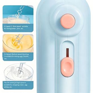 Batteur électrique à prix abordable 120W avec tête inclinable, <span class=keywords><strong>fouet</strong></span> métallique, petit appareil de cuisine pour la pâtisserie et la préparation de crèmes fouettées - Product Image 4