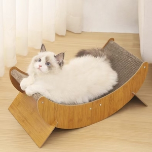 Hot-selling Cat Scratching Board Curved Moon Rocking Cat <b>Bed</b> High-quality <b>Low</b>-price Paper Cat Scratcher - Product Image 6