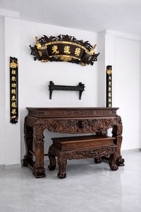 Altar de madera Chiuliu de un nivel en oferta - Altar ancestral tallado a mano Chan Mong (176 × 88 × 127 cm) - Product Image 3
