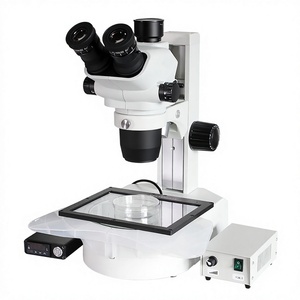 Microscope stéréoscopique complet avec source de lumière LED, oculaire 10x, caméra, moniteur, pour laboratoire, inspection industrielle, réparation - Product Image 1