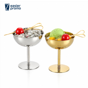 Gobelet élégant en acier inoxydable de 150 ml pour servir des desserts glacés - Product Image 1