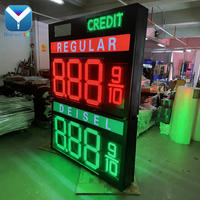 Layar Harga SPBU Elektronik LED untuk Penggunaan Luar Ruangan, Dua Sisi, dengan Tampilan Digital untuk Uang Tunai dan Kartu Kredit