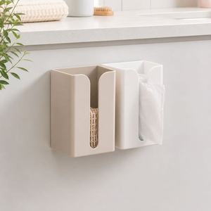 Wall Mounted Tissue Box No Drill Rectangular Kitchen Bathroom Storage <b>Holder</b> - Product Image 3