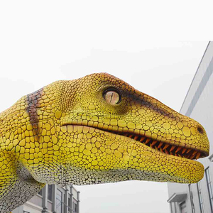 Costume de dinosaure Velociraptor jaune CET Zigong avec design de pattes cachées, tailles personnalisables pour écoles, centres commerciaux, parcs d'aventure et activités en plein air - Product Image 3