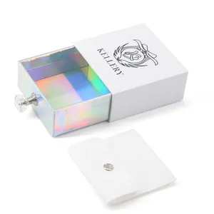 Tùy chỉnh in trượt ngăn kéo Holographic hộp đồ trang sức cổ điển nhỏ đồ trang sức đóng gói Hộp Quà Tặng Dubai cho dây chuyền và nhẫn