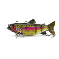 Leurre électrique Wobblers pour la pêche 4 segments appâts de natation Leurre rechargeable Crankbait clignotant lumière LED robotique