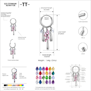 <span class=keywords><strong>Orecchini</strong></span> Labret con Filettatura Interna in Titanio ASTM F136 - Gioielli Ipoallergenici per Piercing di Cartilagine, <span class=keywords><strong>Trago</strong></span> ed Elica - Product Image 2