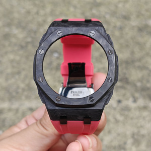 Kit de modification populaire haut de gamme Xinying multicolore 44mm Ga2100 avec boîtier de montre de remplacement en fibre de carbone et bracelet en caoutchouc silicone, compatible avec - Product Image 3