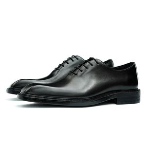 Chaussures habillées formelles pour hommes en cuir luxueux, chaussures de mariage pour le marié, imperméables, à lacets, style italien, type Oxford, pour l'automne - Product Image 6