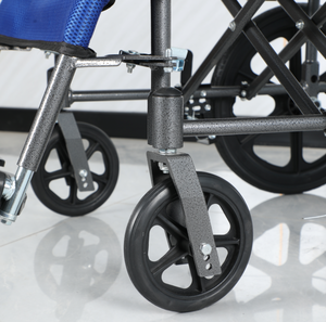 Sedia a Rotelle Manuale Economica in Acciaio e Lega di Alluminio Certificata CE Leggera e <span class=keywords><strong>Portatile</strong></span> per Disabili e Anziani Riabilitazione - Product Image 5