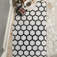 Mosaïque hexagonale moderne polie en marbre blanc de Carrare brillant 10 mm pour les murs intérieurs, la cuisine, la salle de bain, la villa, l'hôtel, utilisation au sol