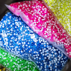 延拓批发非修补水钻多色平背水晶荧光玻璃水钻美甲装饰 - Product Image 1