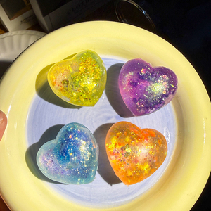 Heart Glitter Squishy Anti-Stress Beads Ball Fidget Sensory Toy Valentine's <b>Gift</b> for Boys and Girls Aged 5 to 7 Years - Product Image 2