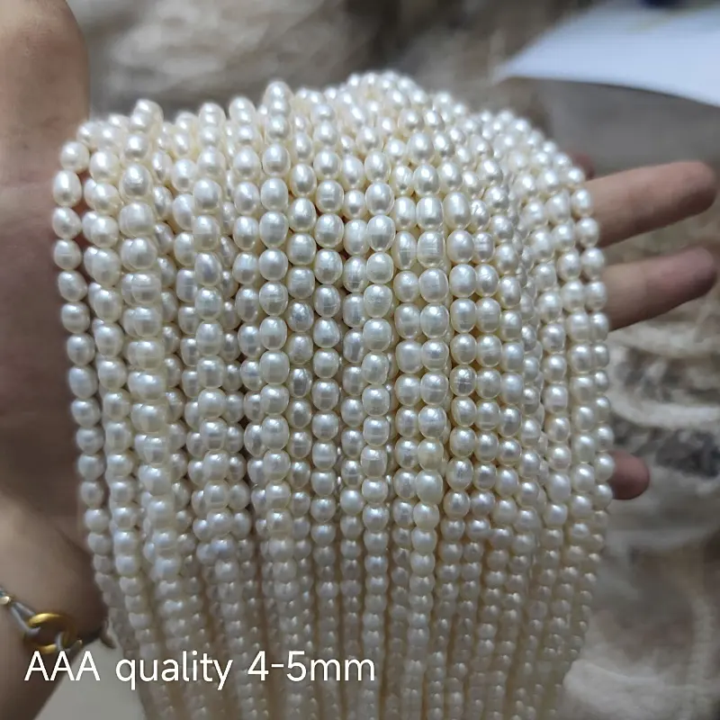 High Quality Rice Shaped all size Natural Freshwater Pearls Rice Beads For Jewelry Making