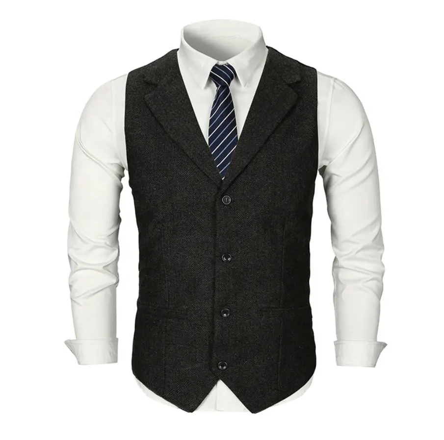 OEM Fashion Latest Design Business Suits Jacquard Vest Mens Waistcoat