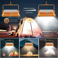 Linterna LED de 30W con energía solar, recargable por USB, IP65, impermeable, lámpara de trabajo portátil para exteriores, camping, linterna de emergencia