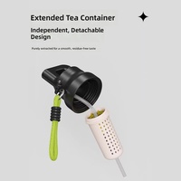 Bouteille d'eau en plastique Tritan 700 ml avec infuseur à thé, double couvercle, paille et sangle de transport