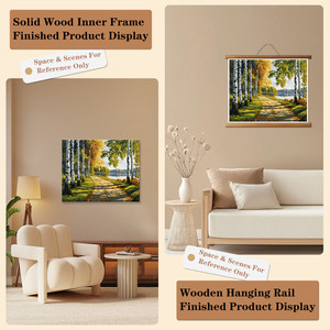 Peinture par numéros Forêt de bouleaux Sentier d'automne Peinture à l'huile DIY Peinte à la main Décoration murale Sans cadre Cadre disponible 40*50cm - Product Image 6