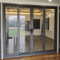 Portes en alliage d'aluminium polymère sur mesure de haute qualité, double vitrage trempé, design moderne pare-balles, isolation thermique, finition de qualité